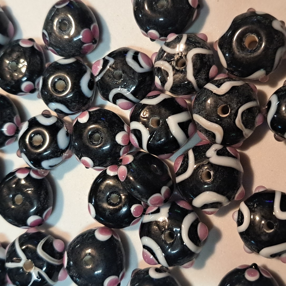 Hand painted beads for jewelry making